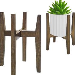 Plant Stand Indoor, Bamboo Plant Shelf, Adjustable Corner Plants Flower Holders Single Floor Plant Stand, Fits 8 to 12 Inches Pots,