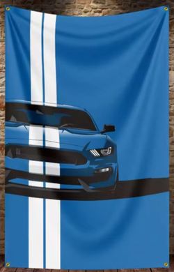 Cool Steal & Blue Heat Blue Horizon Skybound Stallion Wall Tapestry 24"× 35"