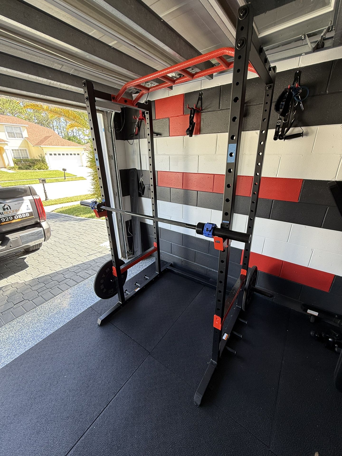 Heavy-Duty Power Rack + Barbell (Like New) — $550 OBO