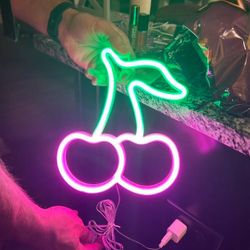1PC Cherry LED Neon Sign USB & Battery Powered Wall Neon Signs For Bedroom Home Wedding Party Decoration Unique Home Gift
