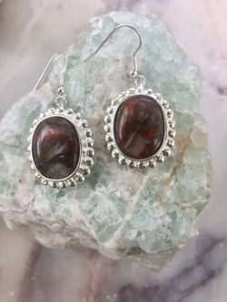 Jasper sterling silver earrings