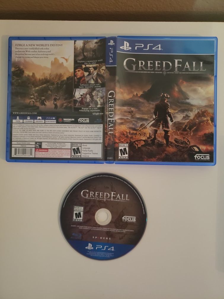 Greedfall (Sony PlayStation 4, 2019) Greed Fall, PS4, Free Shipping. Condition is Like New. Shipped with USPS First Class Package.