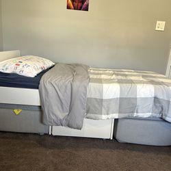 Two Twin Beds And Storage units