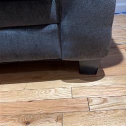 Velvet Charcoal, Gray Loveseat, And Sofa With Four Pillows