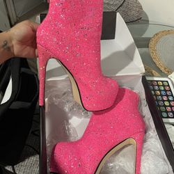 Fashion Nova Pink Boots Size 10