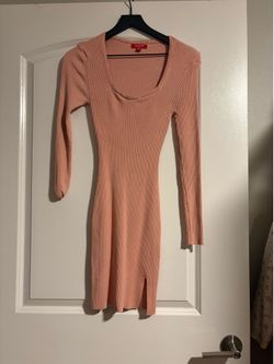 Small Pink Guess Rib Knit Sweater Dress