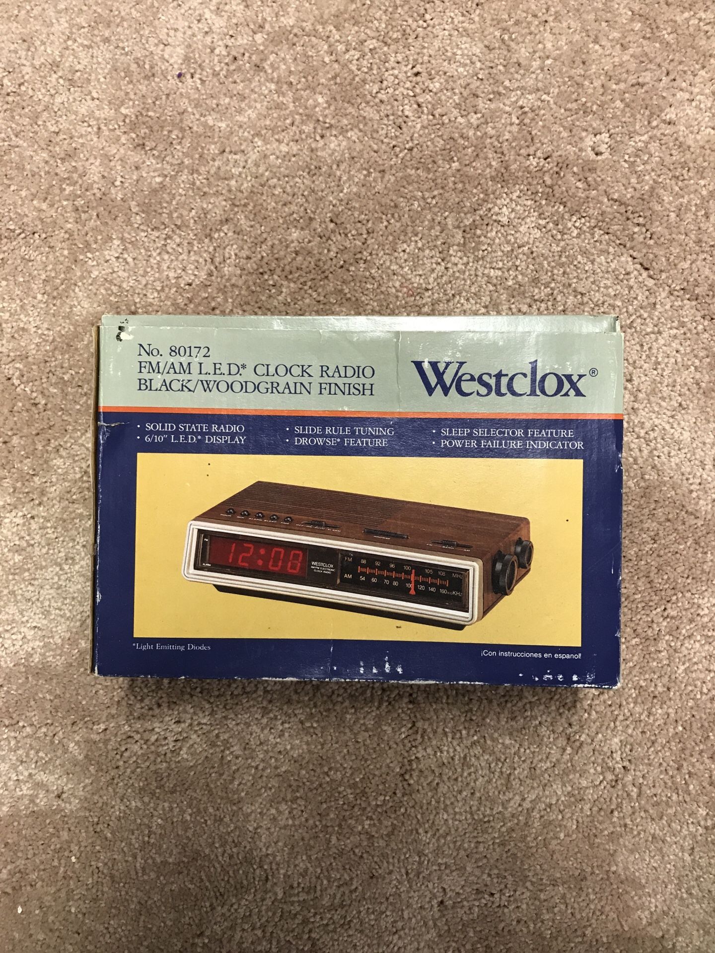 Vintage alarm clock with radio