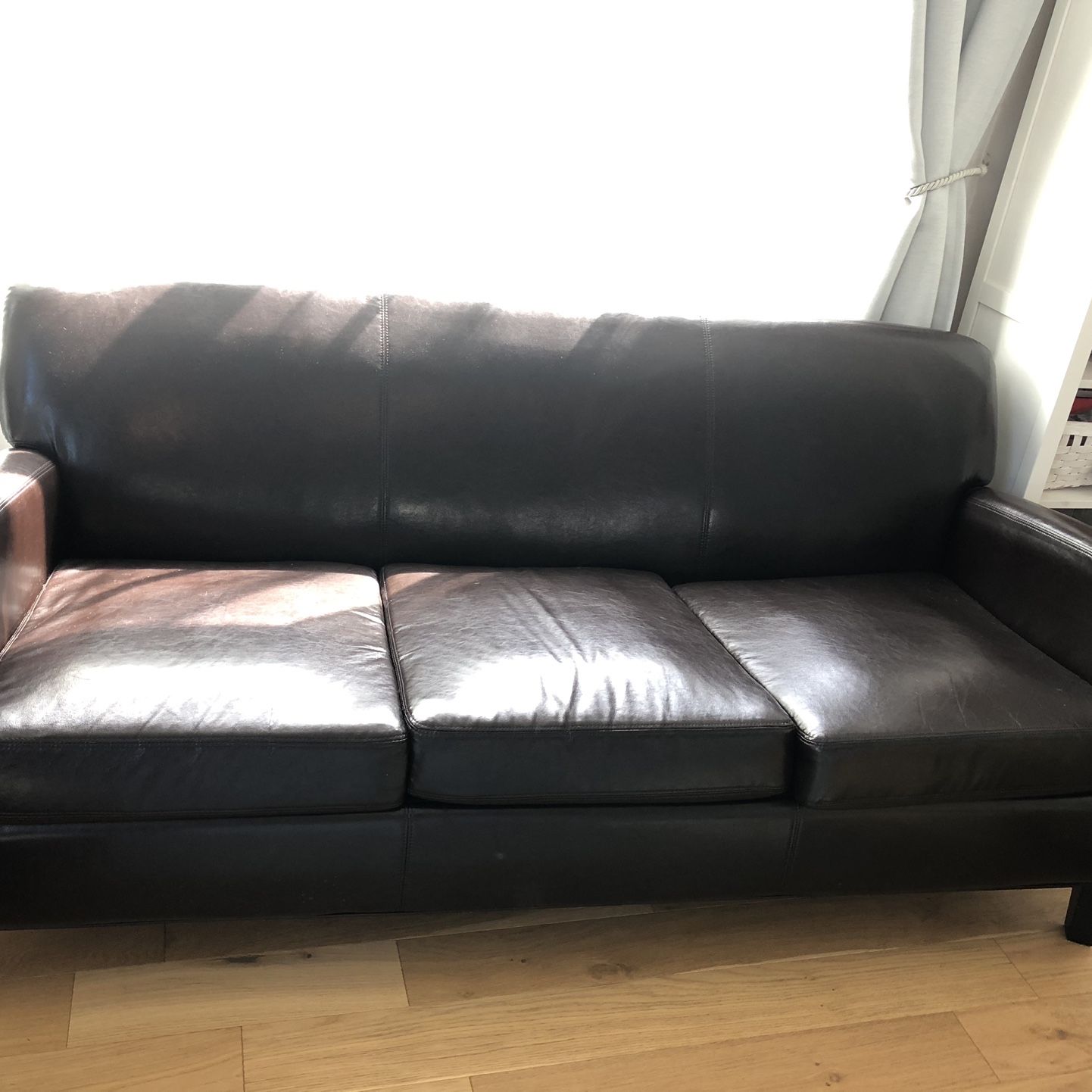 Ikea  Brown Leather Sofa