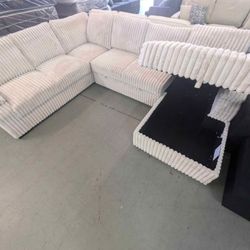 🛋️NEW!! Corduroy Sleeper Sectional Sofa STILL IN BOX 📦 