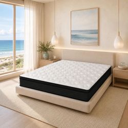Full Mattress, 12” Hybrid Memory Foam Mattress.