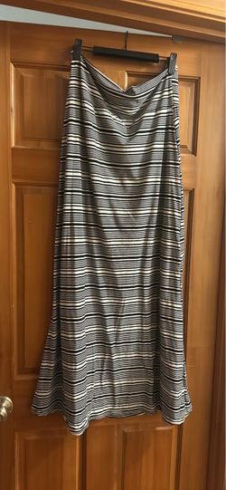 Black and White Striped Maxi Skirt