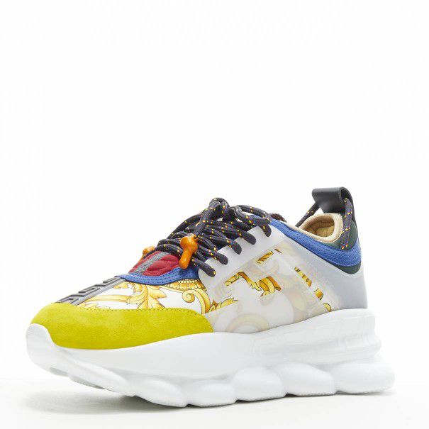 Versace Chain Reaction Sneakers Size 9 (Green/Yellow)