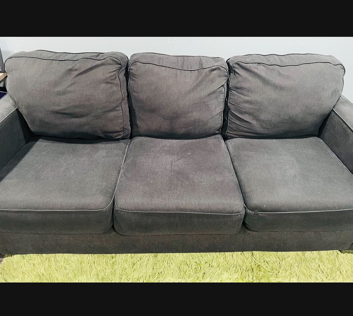 Dark Gray Couch Three-Seater Foam Sofa