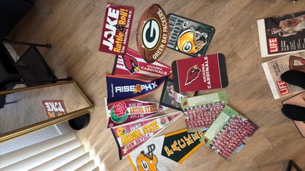 vintage sports memorabilia cardinals and packers 20 bucks