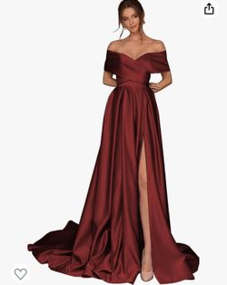 Off The Shoulder Satin Dress
