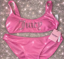 Juicy Couture Pink Rhinestone Bikini Set