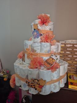 Winnie the pooh diaper cake