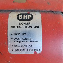 8 HP Kohler Lawn Mower Motor 