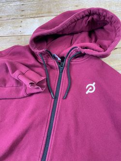 Peloton Mens Sz L Red Full Zip Hoodie Cotton Blend
