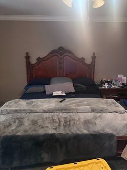 Ornate Wood Carved King Bed Frame