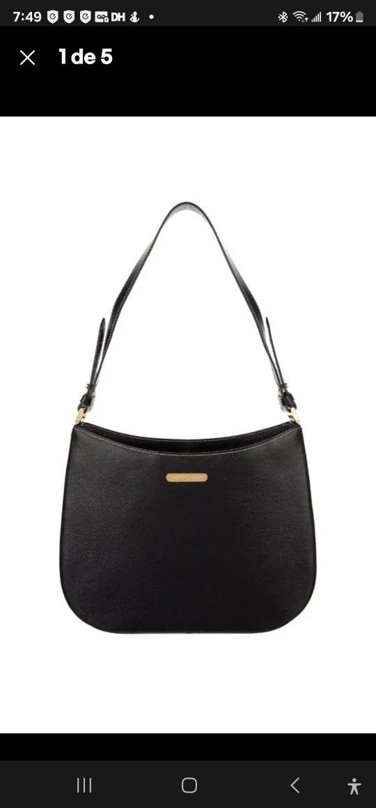 BURBERRY Leather Shoulder  Bag Black