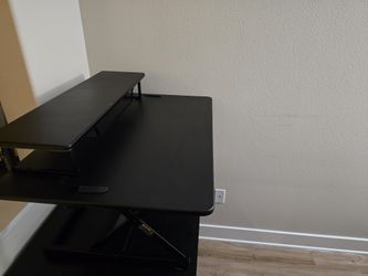 34" Black Standing Desk Converter-32-inch Height Adjustable