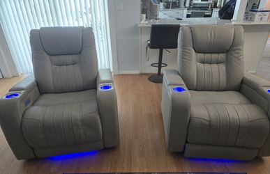 2 Leather Recliners (Triple Power)