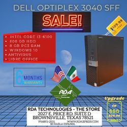 Dell Optiplex 3040 SFF - Intel Core i3-6100, 500 GB HDD, 8 GB PC3 RAM, Windows 10

