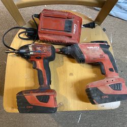 Hilti SID-A18 18v 1/4 Hex Impact And SD 4500-A18 Drywall Screw gun 