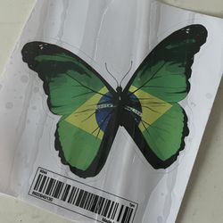 Brazilian Flag Butterfly Sticker