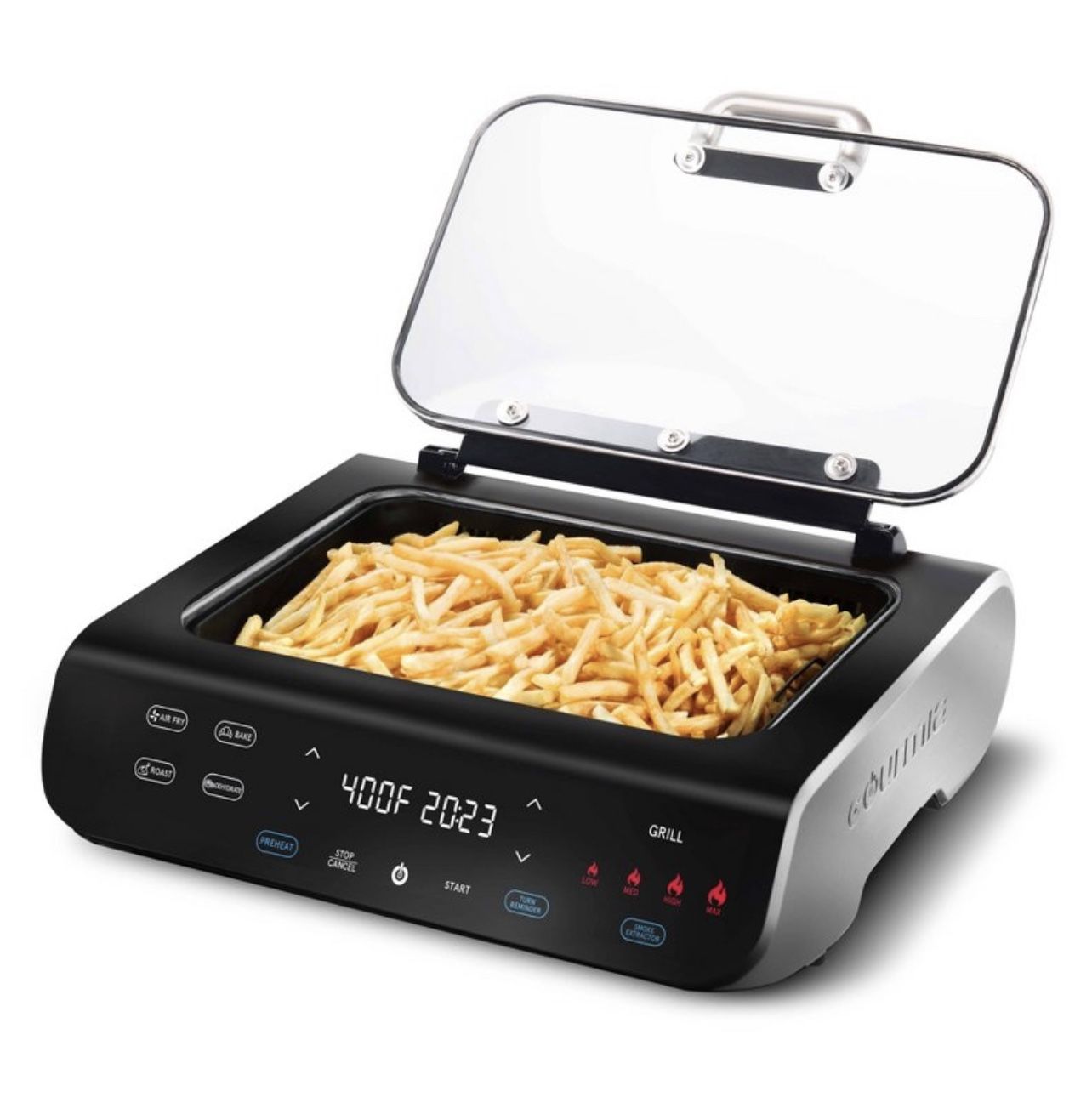 Gourmia FoodStation 5-in-1 Smokeless Grill & Air Fryer with Smoke-Extracting Technology
