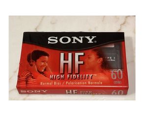 Sony HF 60 Blank Cassette Tape Sealed Type I Normal Bias High Fidelity Vintage