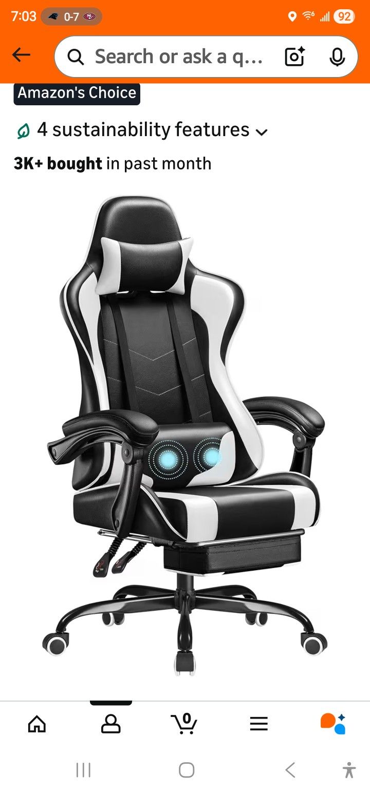 Gaming Chair (Black and White)