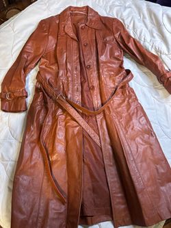 Genuine Leather Trench Coat