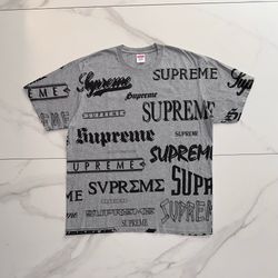 2020 Supreme Multi Logo Tee Heather Grey Size Large