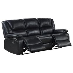 New Recliner Sofa In Black Leatherette