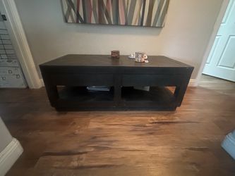 2 end tables, coffee table, and two shelves.