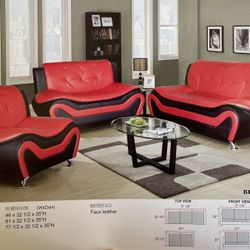New Black & Red Sofas Set
