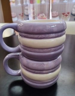 New Sheffield Stacking Purple Macaroon Cookie Mugs