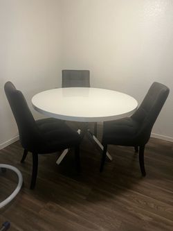 Round table with chairs