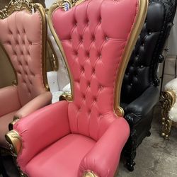 NEW! Hot Pink & Pink with Gold Throne Chair