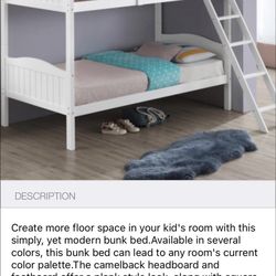 Littleton White Twin Size Bunk Bed 