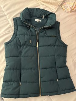 Calvin Klein Teal Puffer Vest with Hood