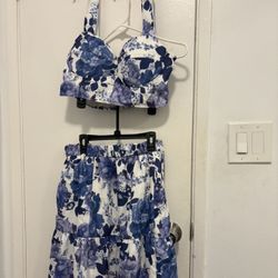 Floral Midi Skirt Set 