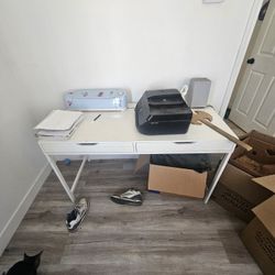 White Desk With Drawers