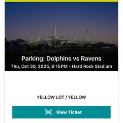 Parking Pass Dolphins Game Ravens