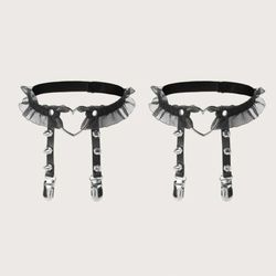 Heart Studded Garter Belt