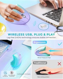 Wireless Ergonomic Vertical Mouse 2.4GHz USB