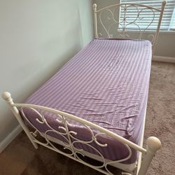 White Metal Twin Bed Frame