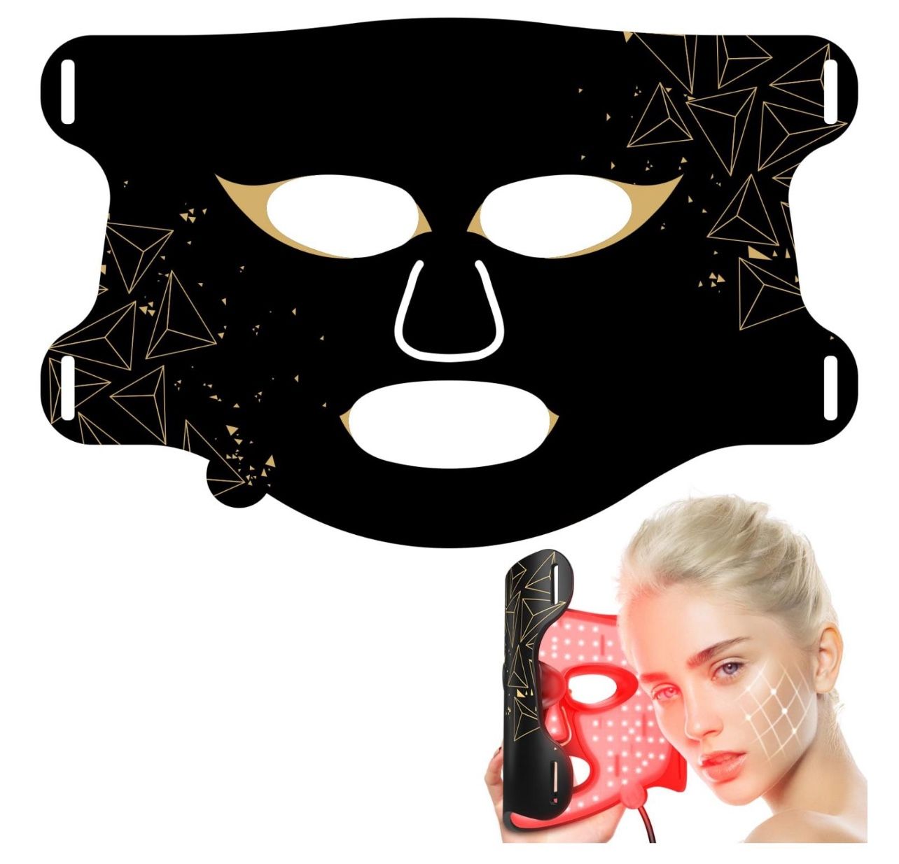 LED Face Mask Light Therapy Facial Mask for Skin Rejuvenation and Treatment Red Blue Infrared Light Therapy Device 7 Colors with High-Intensity LEDs,